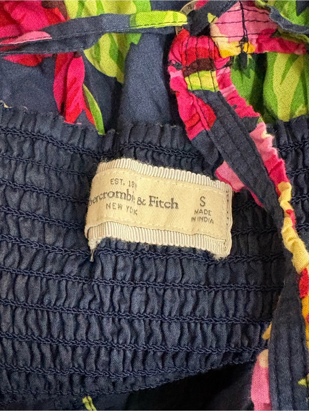 Abercrombie Fitch Vibrant Floral Print Babydoll Preppy Whimsical
Dress S Pocket - Picture 9 of 10